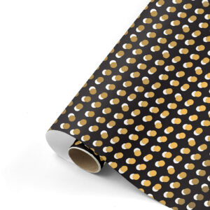 Gift wrapping paper Dots black/pink