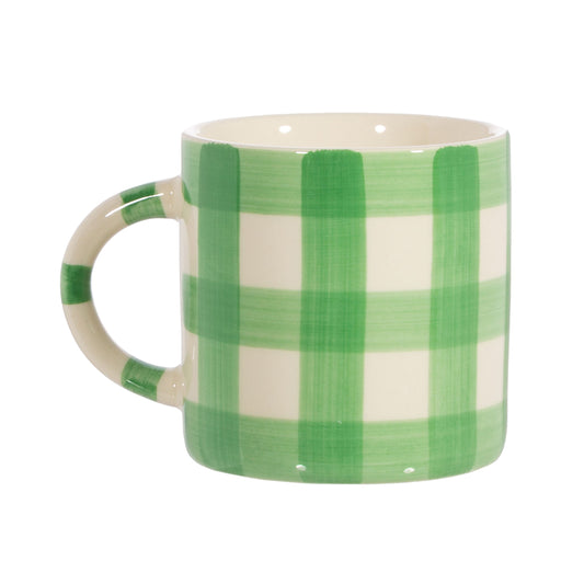 Gingham Mug Green