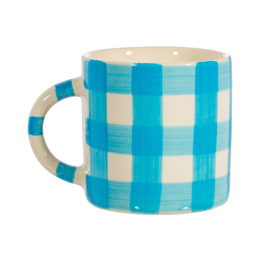 Gingham Mug Blue