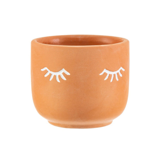 Mini Eyes Shut Terracotta Planter